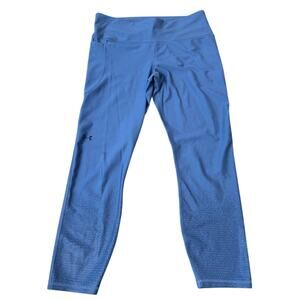 Under Armour Navy Blue Compression Athletic Leggings Women’s Large L Pockets EUC